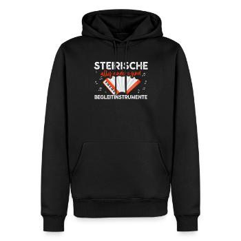 Steirische Ziehharmonika Harmonika Akkordeon - Männer Premium Bio Hoodie - Schwarz - Vorne - Nico (187cm)