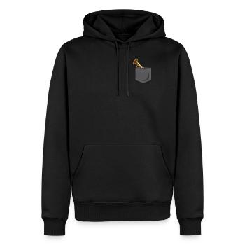 Trumpet Player Pocket - Männer Premium Bio Hoodie - Schwarz - Vorne - Nico (187cm)