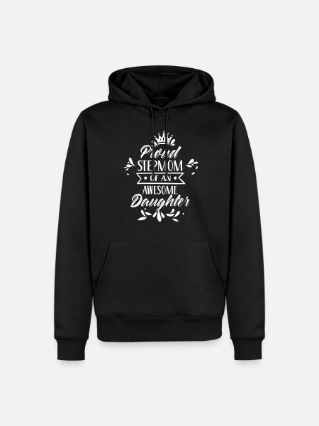 Fière belle-mère d’une grande fille - Sweat à capuche Premium bio Homme - noir