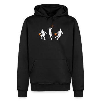 Basketball Geschenk für Basketballspieler - Männer Premium Bio Hoodie - Schwarz - Vorne - Nico (187cm)