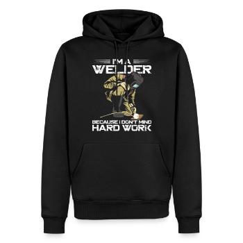 Soudeur Soudeur Vintage Je suis A - Sweat à capuche Premium bio Homme - noir - Devant - Nico (187cm)