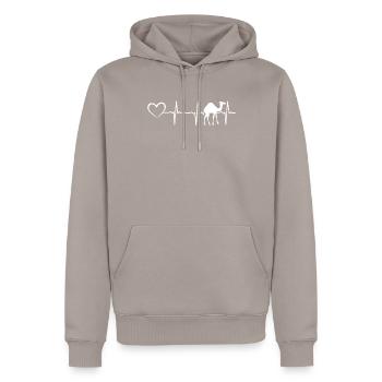 Camel Heartline Heart Camel Dromedary Camel Heartb - Men’s Premium Organic Hoodie - taupe - Front - Nico (187cm)