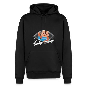 Baby Im Inneren Baby Inside Schwanger Ankündigung - Männer Premium Bio Hoodie - Schwarz - Vorne - Nico (187cm)