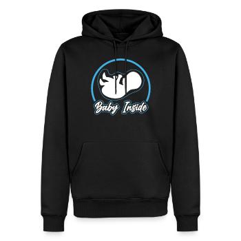 Baby Im Inneren Baby Inside Ankündigung Schwanger - Männer Premium Bio Hoodie - Schwarz - Vorne - Nico (187cm)