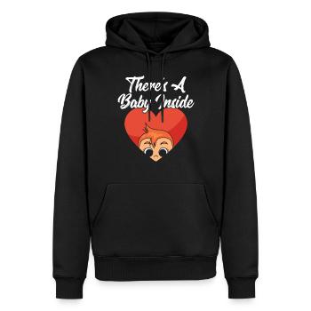Da Ist Ein Baby Drin Süß Baby Inside Schwanger - Männer Premium Bio Hoodie - Schwarz - Vorne - Nico (187cm)