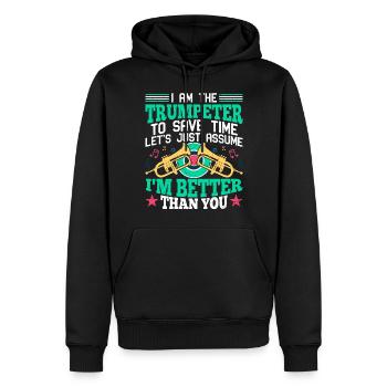 Trompeter Trompete Instrument Blechblasmusik - Männer Premium Bio Hoodie - Schwarz - Vorne - Nico (187cm)