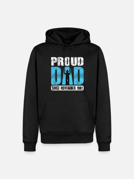 Proud Dad Since November 1981 - Men’s Premium Organic Hoodie - black