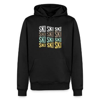 ski - Sweat à capuche Premium bio Homme - noir - Devant - Nico (187cm)