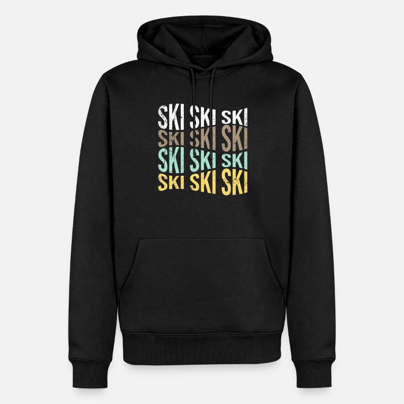 ski - Sweat à capuche Premium bio Homme - noir