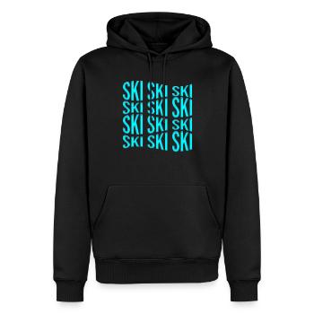 ski - Sweat à capuche Premium bio Homme - noir - Devant - Nico (187cm)