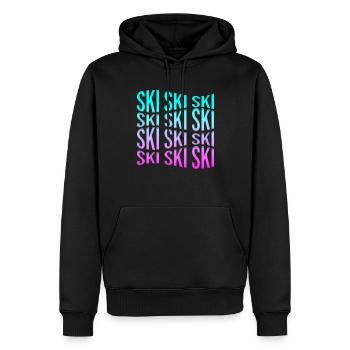ski - Sweat à capuche Premium bio Homme - noir - Devant - Nico (187cm)