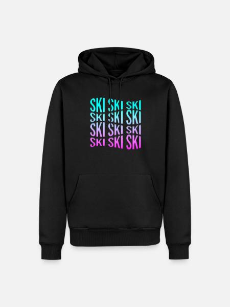 ski - Sweat à capuche Premium bio Homme - noir