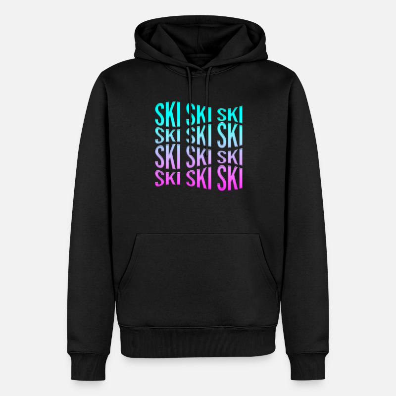 ski - Männer Premium Bio Hoodie - Schwarz