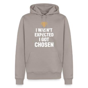 J’ai été sélectionné, pas prévu le jour de l’adoption - Sweat à capuche Premium bio Homme - taupe - Devant - Nico (187cm)