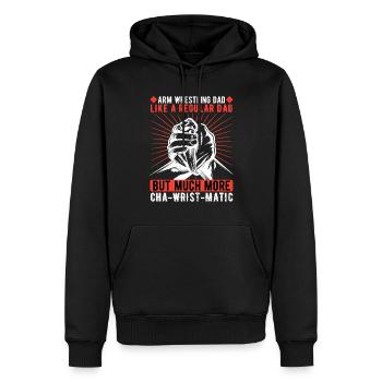 Bras de fer bras de fer père - Sweat à capuche Premium bio Homme - noir - Devant - Nico (187cm)