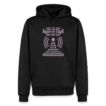 Amateurfunker ein Tag ohne funken wird mich nicht - Männer Premium Bio Hoodie - Schwarz - Vorne - Nico (187cm)