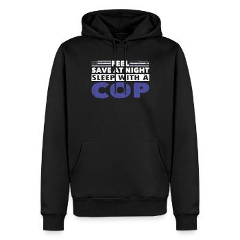 Polizist Feel Safe At Night Sleep With Cop Polizei - Männer Premium Bio Hoodie - Schwarz - Vorne - Nico (187cm)