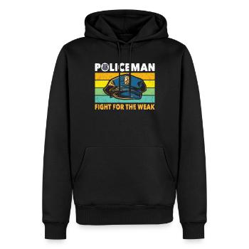 Polizist Policeman Fight For The Weak Polizei - Männer Premium Bio Hoodie - Schwarz - Vorne - Nico (187cm)