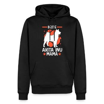 Beste Akita Inu Mama japanischer Spitz - Männer Premium Bio Hoodie - Schwarz - Vorne - Nico (187cm)