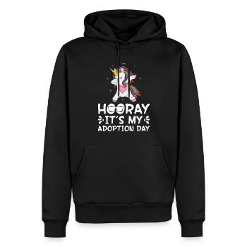 Heute Ist Mein Adoptionstag Die Leute - Männer Premium Bio Hoodie - Schwarz - Vorne - Nico (187cm)