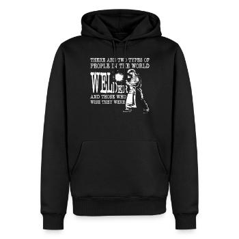 Welder Welding Vintage There Are - Männer Premium Bio Hoodie - Schwarz - Vorne - Nico (187cm)