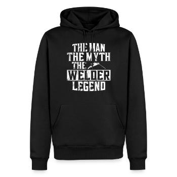 Soudeur Soudeur Papa Père Vintage - Sweat à capuche Premium bio Homme - noir - Devant - Nico (187cm)