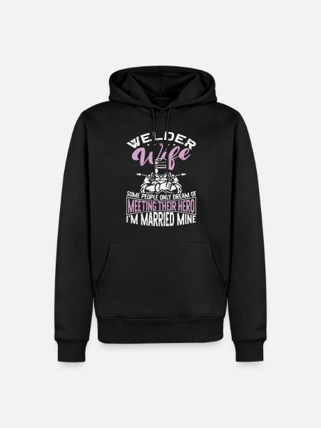 Welder Welding Marriage Wedding - Men’s Premium Organic Hoodie - black