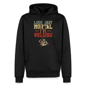 Welder Welding Vintage Retro Look - Männer Premium Bio Hoodie - Schwarz - Vorne - Nico (187cm)