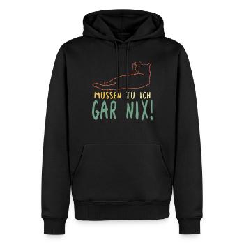 Faule Katze Müssen Tu Ich Gar Nix Spruch - Männer Premium Bio Hoodie - Schwarz - Vorne - Nico (187cm)