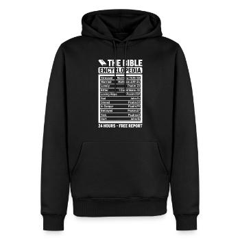 The Bible Encyklopedia 24 heures - Gratuit - Sweat à capuche Premium bio Homme - noir - Devant - Nico (187cm)