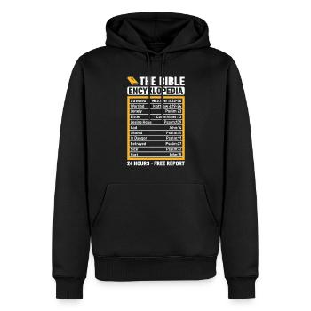 The Bible Encyklopedia 24 heures - Gratuit - Sweat à capuche Premium bio Homme - noir - Devant - Nico (187cm)
