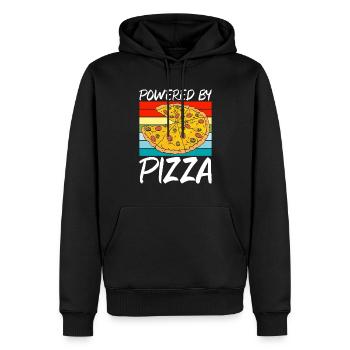 Snack Pizzalove Pizza Lover Cadeau - Sweat à capuche Premium bio Homme - noir - Devant - Nico (187cm)