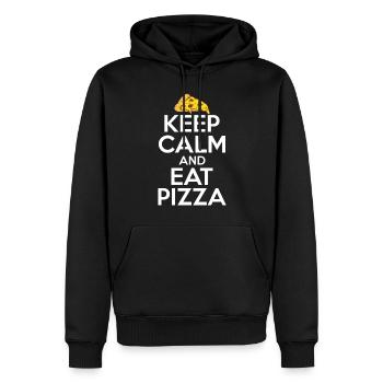 Snack Pizzalove Pizza Lover Geschenk - Männer Premium Bio Hoodie - Schwarz - Vorne - Nico (187cm)