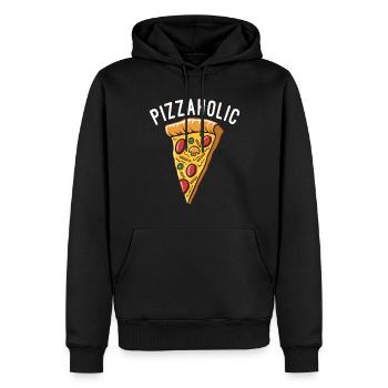 Snack Pizzalove Pizza Lover Cadeau - Sweat à capuche Premium bio Homme - noir - Devant - Nico (187cm)