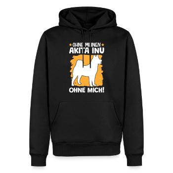 Ohne meinen Akita Inu ohne mich japanischer Spitz - Männer Premium Bio Hoodie - Schwarz - Vorne - Nico (187cm)