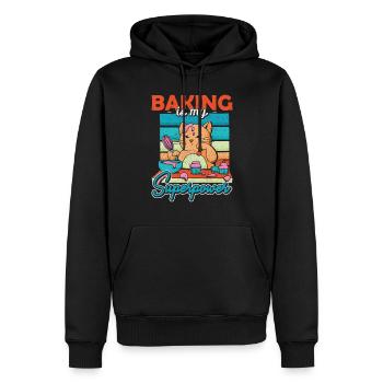 Cat Baking is My Superpower Baking - Men’s Premium Organic Hoodie - black - Front - Nico (187cm)