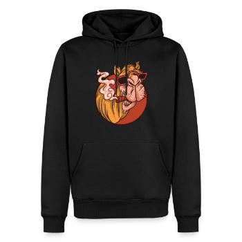 Cadeau de chameau Lama Alpaga Lama Animal Fumer - Sweat à capuche Premium bio Homme - noir - Devant - Nico (187cm)