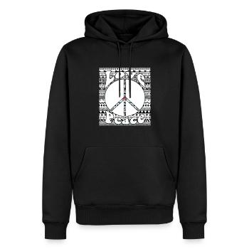 Hippie - Männer Premium Bio Hoodie - Schwarz - Vorne - Nico (187cm)