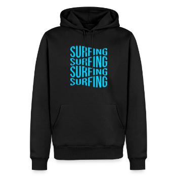 Surfen - Männer Premium Bio Hoodie - Schwarz - Vorne - Nico (187cm)