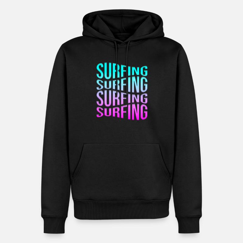 Surf - Sweat à capuche Premium bio Homme - noir