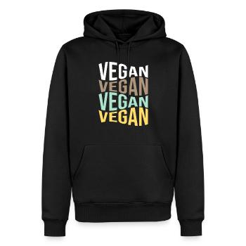 végétalien - Sweat à capuche Premium bio Homme - noir - Devant - Nico (187cm)
