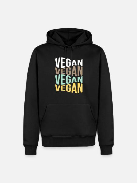végétalien - Sweat à capuche Premium bio Homme - noir
