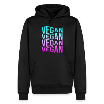 végétalien - Sweat à capuche Premium bio Homme - noir - Devant - Nico (187cm)