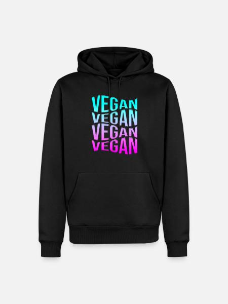 végétalien - Sweat à capuche Premium bio Homme - noir