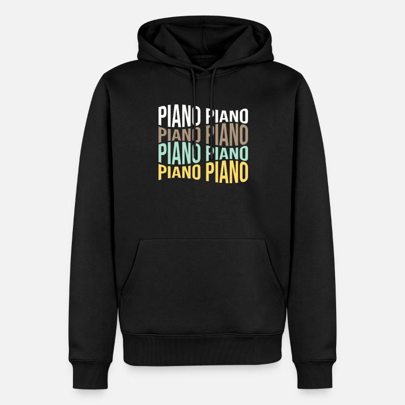 Klavier - Männer Premium Bio Hoodie - Schwarz