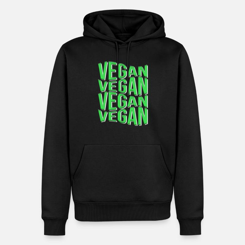 végétalien - Sweat à capuche Premium bio Homme - noir