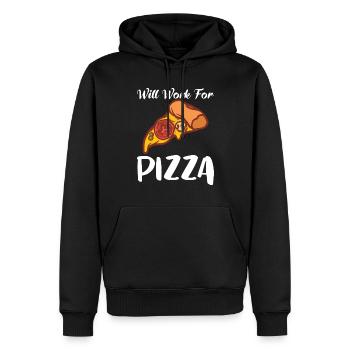 Snack Pizzalove Pizza Lover Geschenk - Männer Premium Bio Hoodie - Schwarz - Vorne - Nico (187cm)