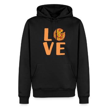 Snack Pizzalove Pizza Lover Geschenk - Männer Premium Bio Hoodie - Schwarz - Vorne - Nico (187cm)