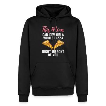 Snack Pizzalove Pizza Lover Cadeau - Sweat à capuche Premium bio Homme - noir - Devant - Nico (187cm)