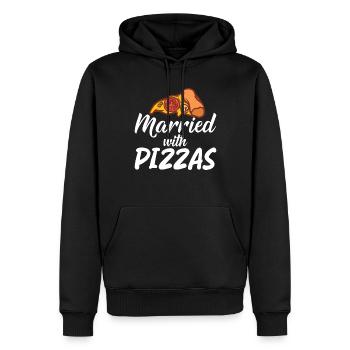 Snack Pizzalove Pizza Lover Cadeau - Sweat à capuche Premium bio Homme - noir - Devant - Nico (187cm)
